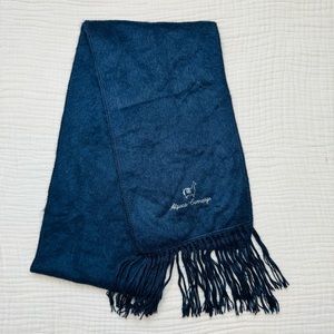Alpaca Carmargo Scarf Navy Blue Fringe Soft Comfortable